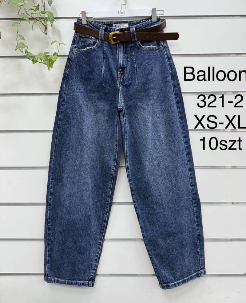 Spodnie damskie jeansy Roz XS-XL, 1 Kolor Paczka 10 szt